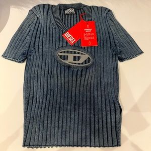 Diesel logo plaque short sleeved t shirt